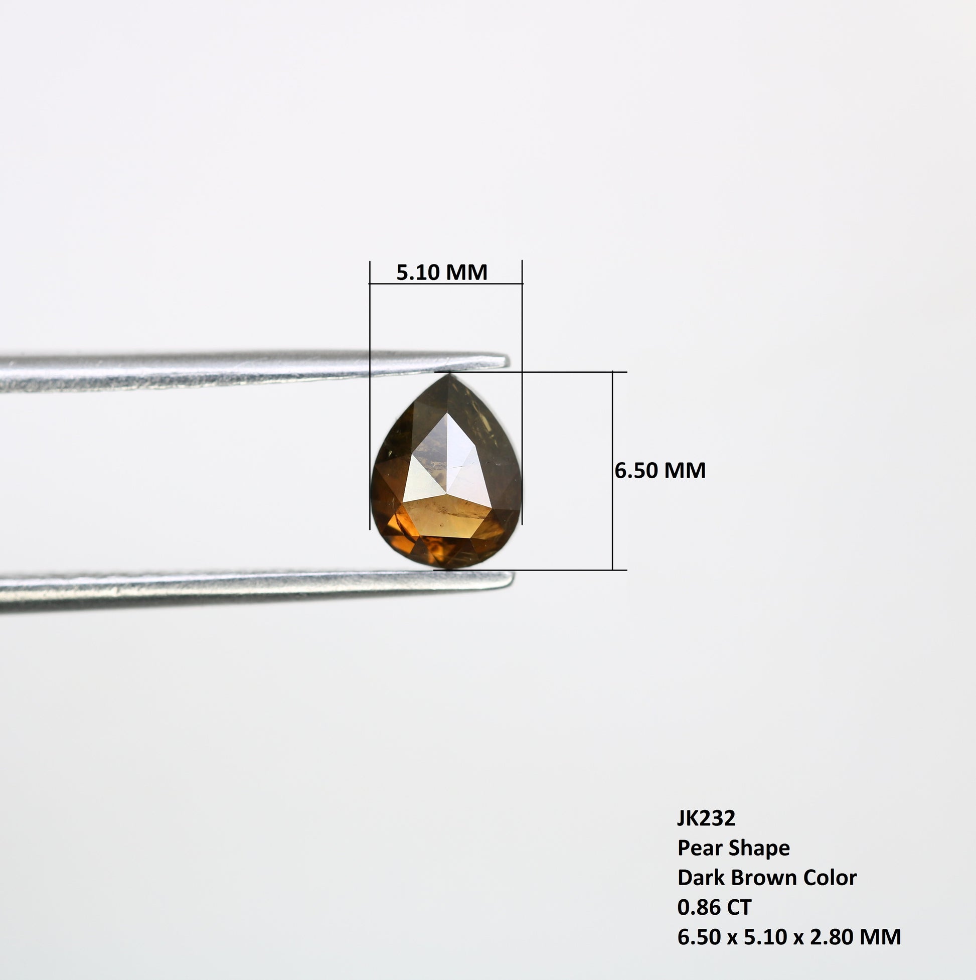 0.86 Carat 6.5MM Pear Shaped Loose Fancy Brown Diamond For Galaxy Ring - JayKrishna Diamond
