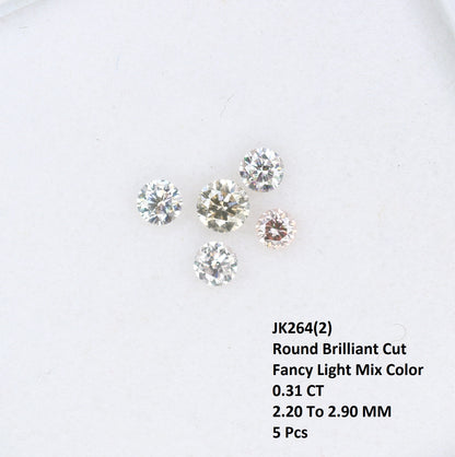 0.31 CT Fancy Mixed Light Brilliant Cut Round Diamonds (2.20 to 2.90 MM) – Ideal for Engagement Rings | Sparkling Round Diamond Jewelry - JayKrishna Diamond