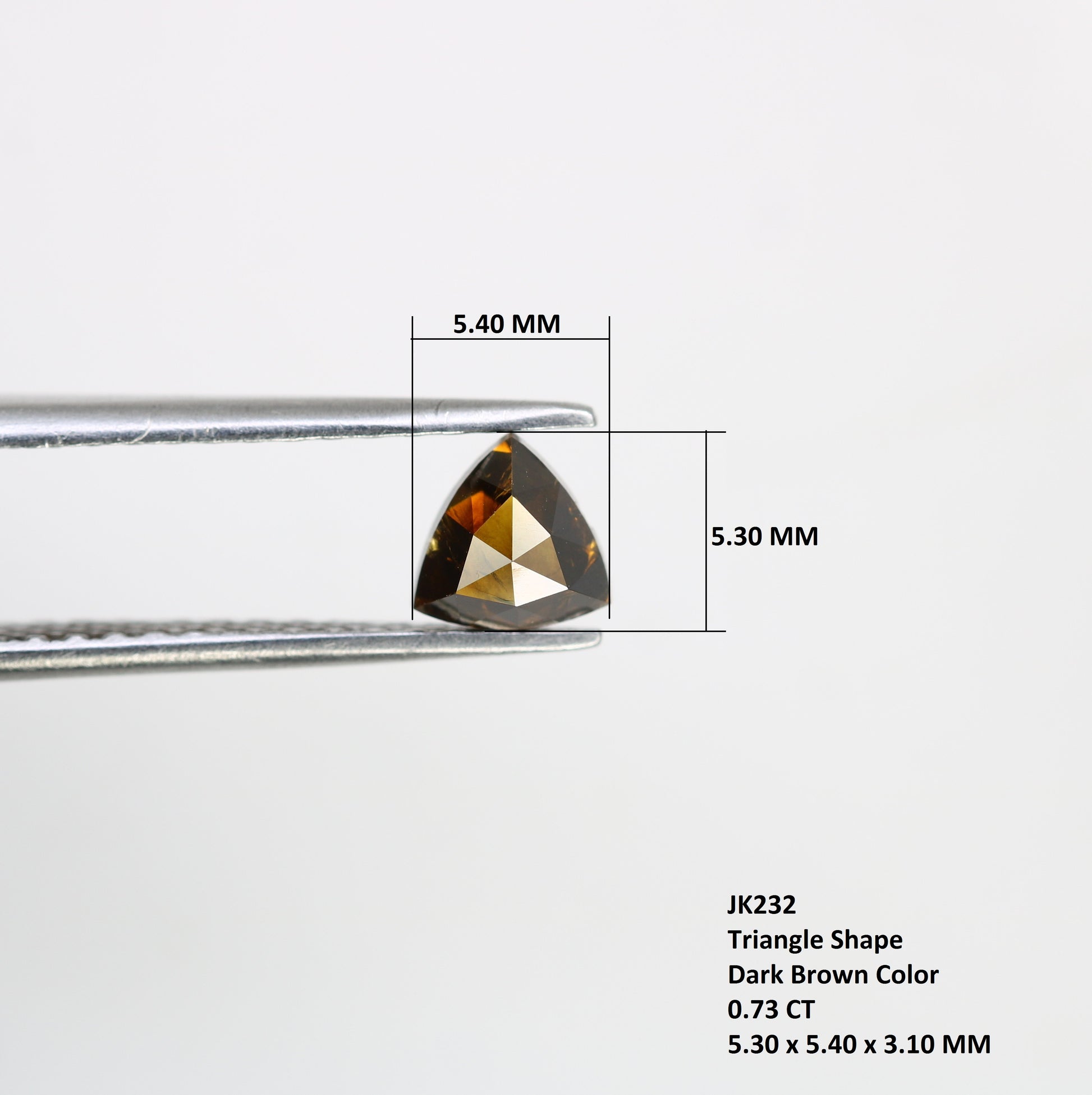 0.73 Carat 5.3 MM Triangle Shaped Fancy Brown Diamond For Engagement Ring - JayKrishna Diamond