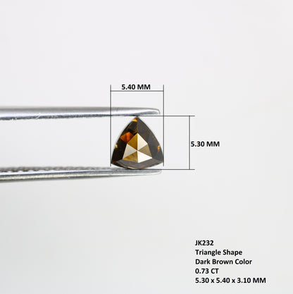 0.73 Carat 5.3 MM Triangle Shaped Fancy Brown Diamond For Engagement Ring - JayKrishna Diamond