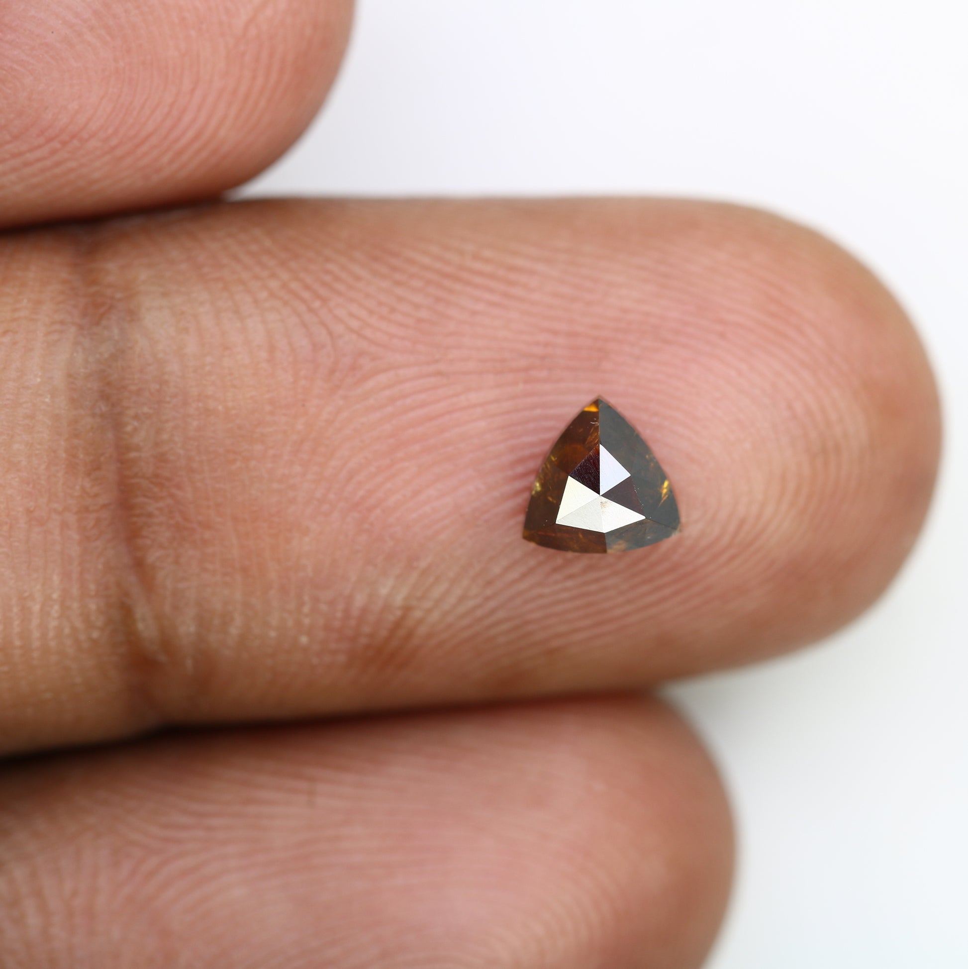 0.73 Carat 5.3 MM Triangle Shaped Fancy Brown Diamond For Engagement Ring - JayKrishna Diamond