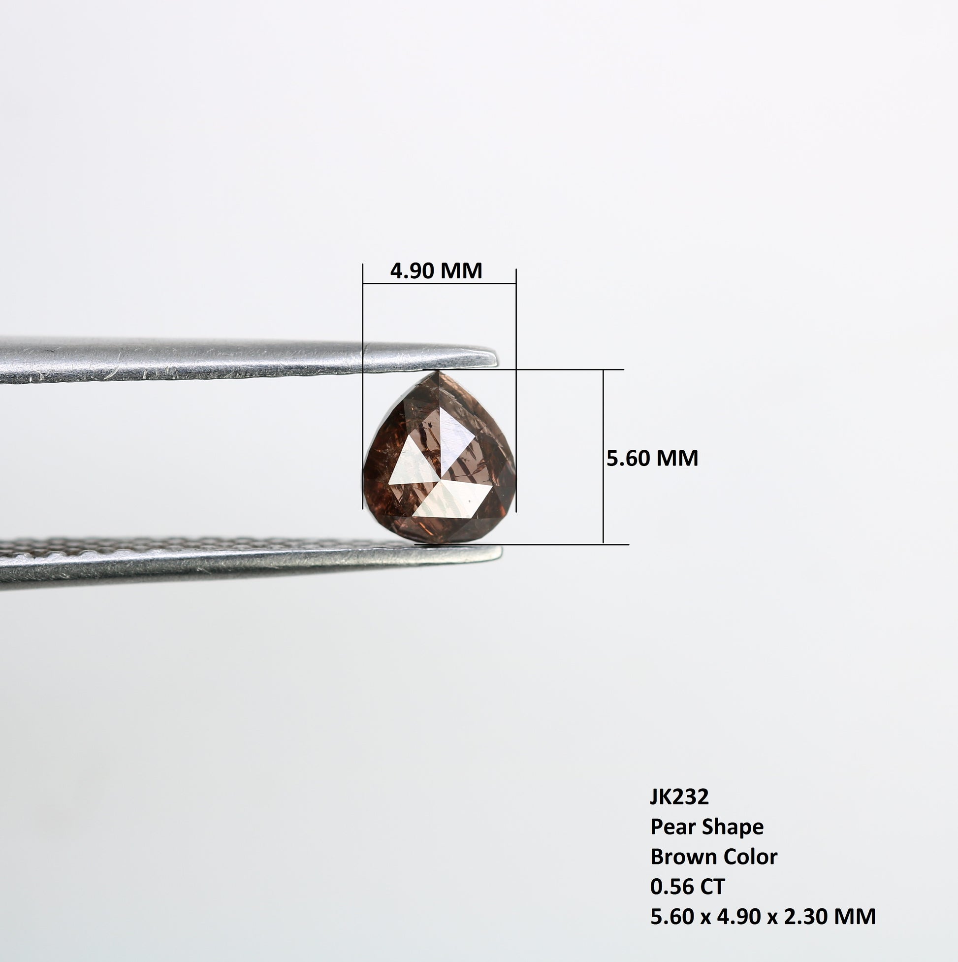 0.56 Carat Natural Brown Pear-Shaped Diamond – Perfect Loose Gemstone for Rustic Wedding Rings - JayKrishna Diamond