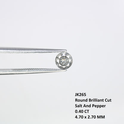 0.40 CT 4.70 x 2.70 MM Salt and Pepper Natural Round Brilliant Cut Diamond for Custom Engagement Rings, Unique Fine Jewelry & Ethical Bridal Jewelry - JayKrishna Diamond