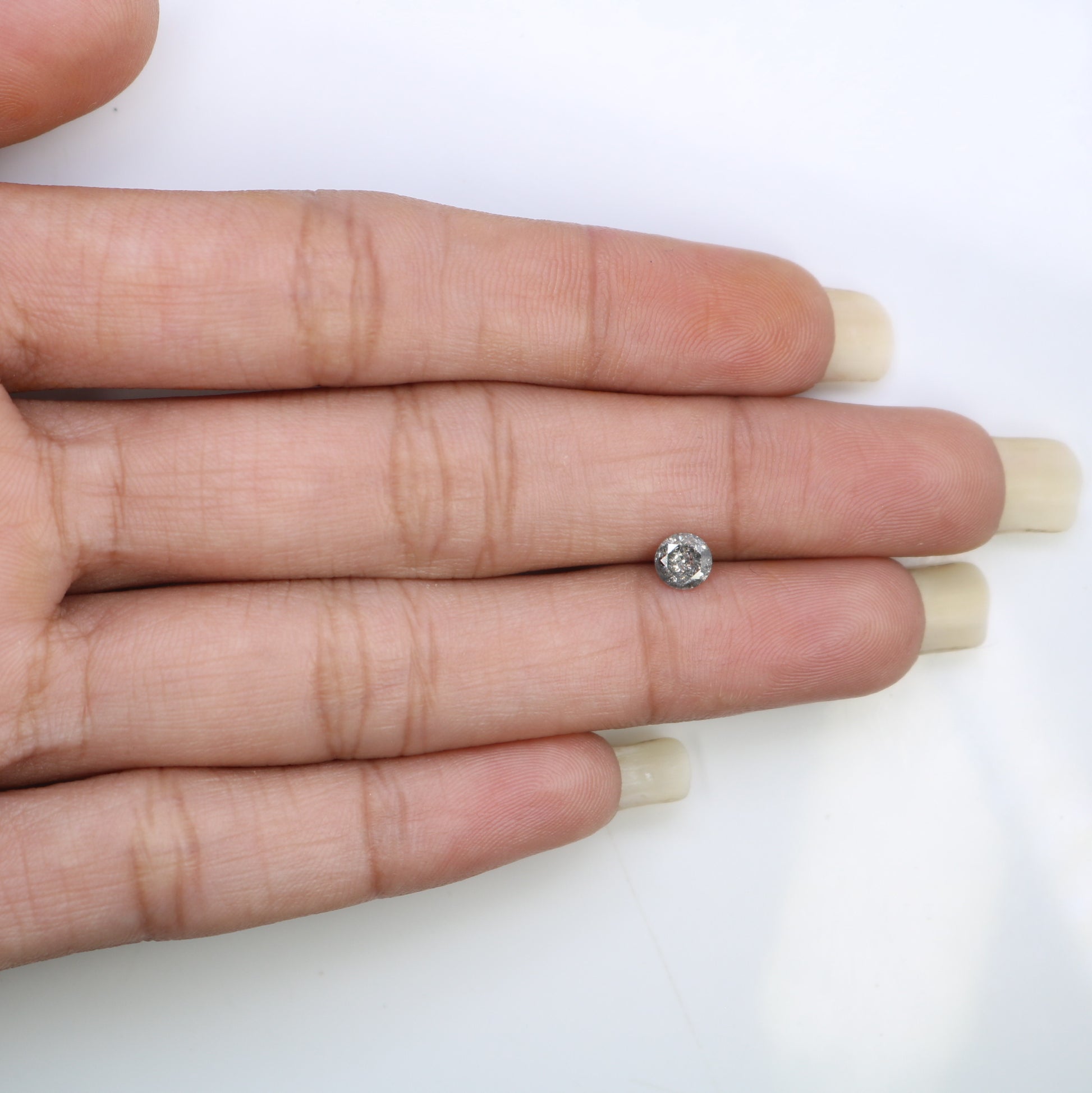 0.40 CT 4.70 x 2.70 MM Salt and Pepper Natural Round Brilliant Cut Diamond for Custom Engagement Rings, Unique Fine Jewelry & Ethical Bridal Jewelry - JayKrishna Diamond