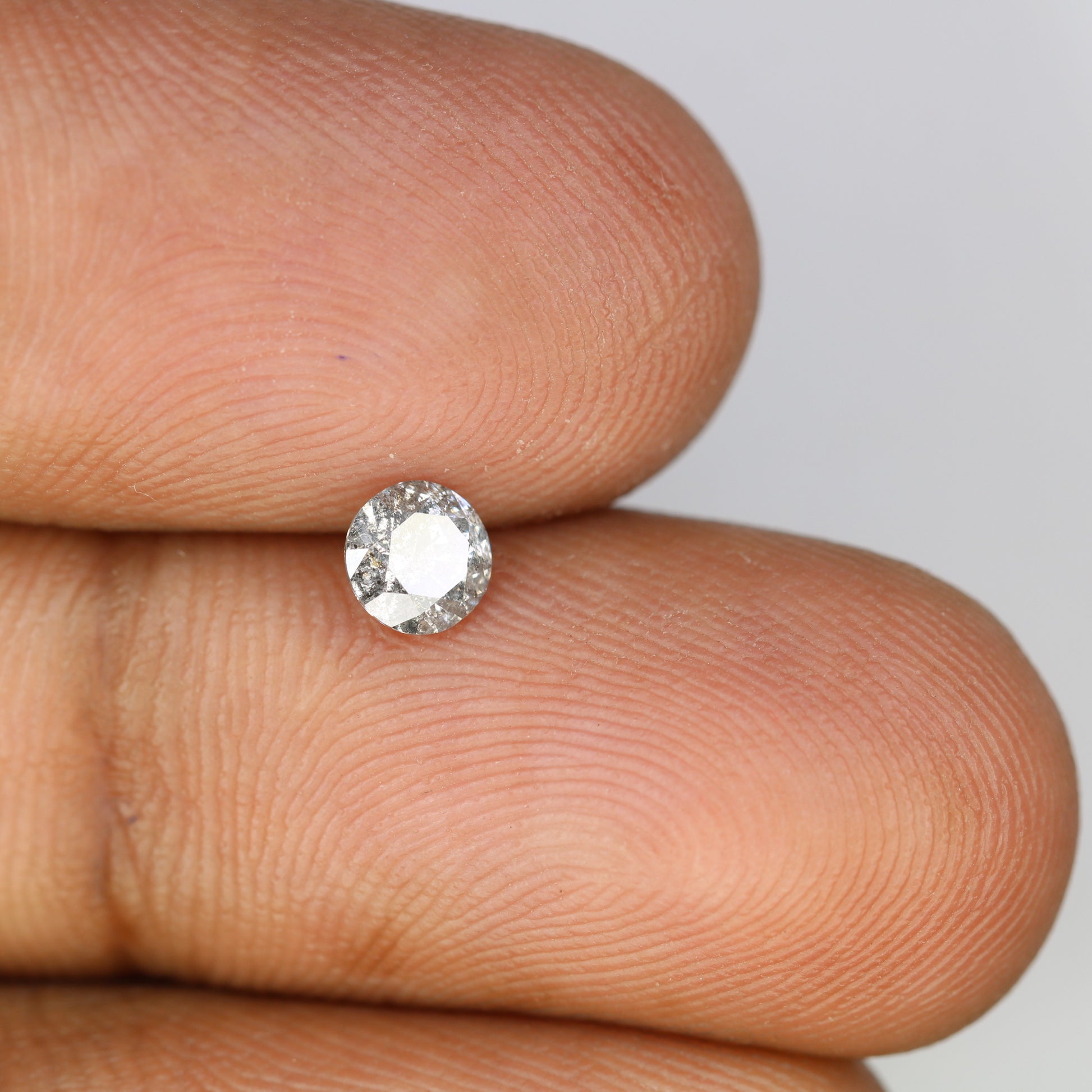 0.42 CT Natural Round Brilliant Cut Salt and Pepper Diamond 4.70 x 2.90 MM for Engagement Ring and Custom Jewelry Design - JayKrishna Diamond