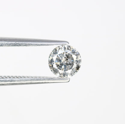 Unique 0.42 CT Salt & Pepper Round Brilliant Cut Diamond | Perfect for Engagement Rings | 4.60 x 2.90 MM - JayKrishna Diamond