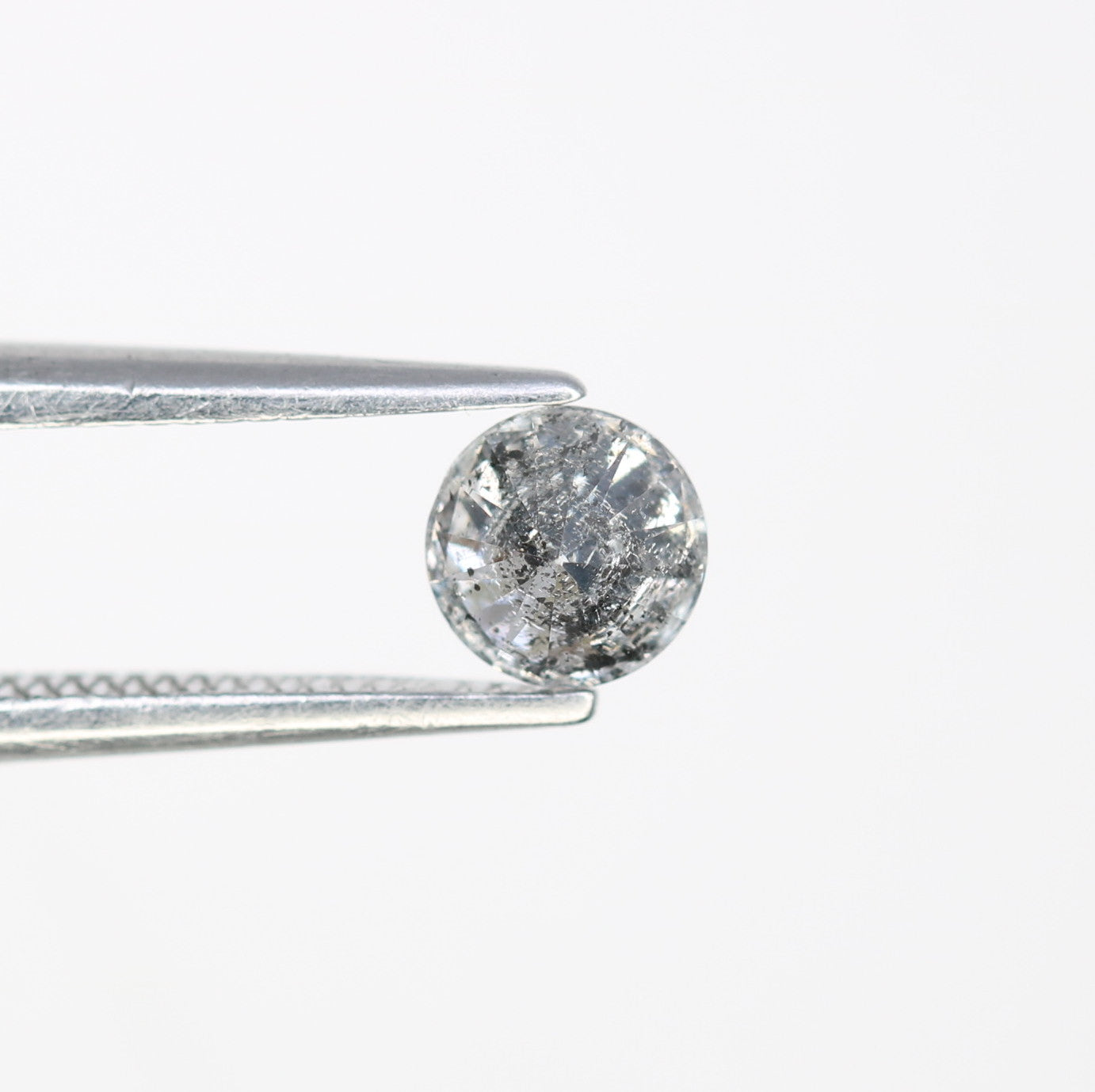 Unique 0.42 CT Salt & Pepper Round Brilliant Cut Diamond | Perfect for Engagement Rings | 4.60 x 2.90 MM - JayKrishna Diamond