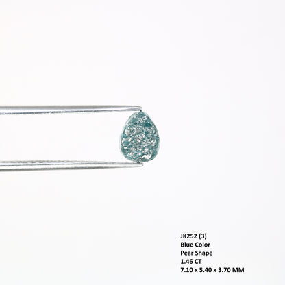 1.46 Carat Fancy Blue Raw Rough Pear Shape Diamond For Wedding Ring - JayKrishna Diamond