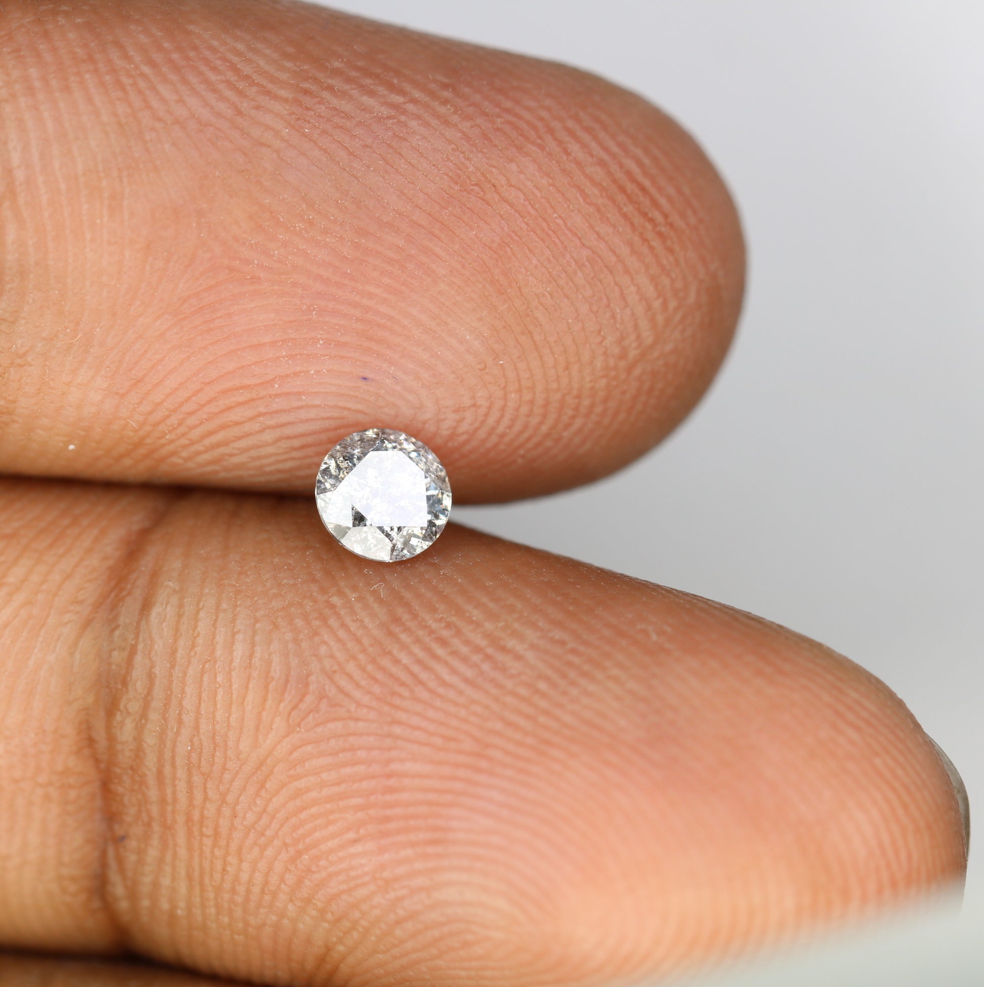 Unique 0.42 CT Salt & Pepper Round Brilliant Cut Diamond | Perfect for Engagement Rings | 4.60 x 2.90 MM - JayKrishna Diamond