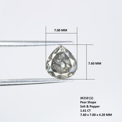 1.61 CT 7.60 MM Pear Shape Salt And Pepper Diamond - JayKrishna Diamond