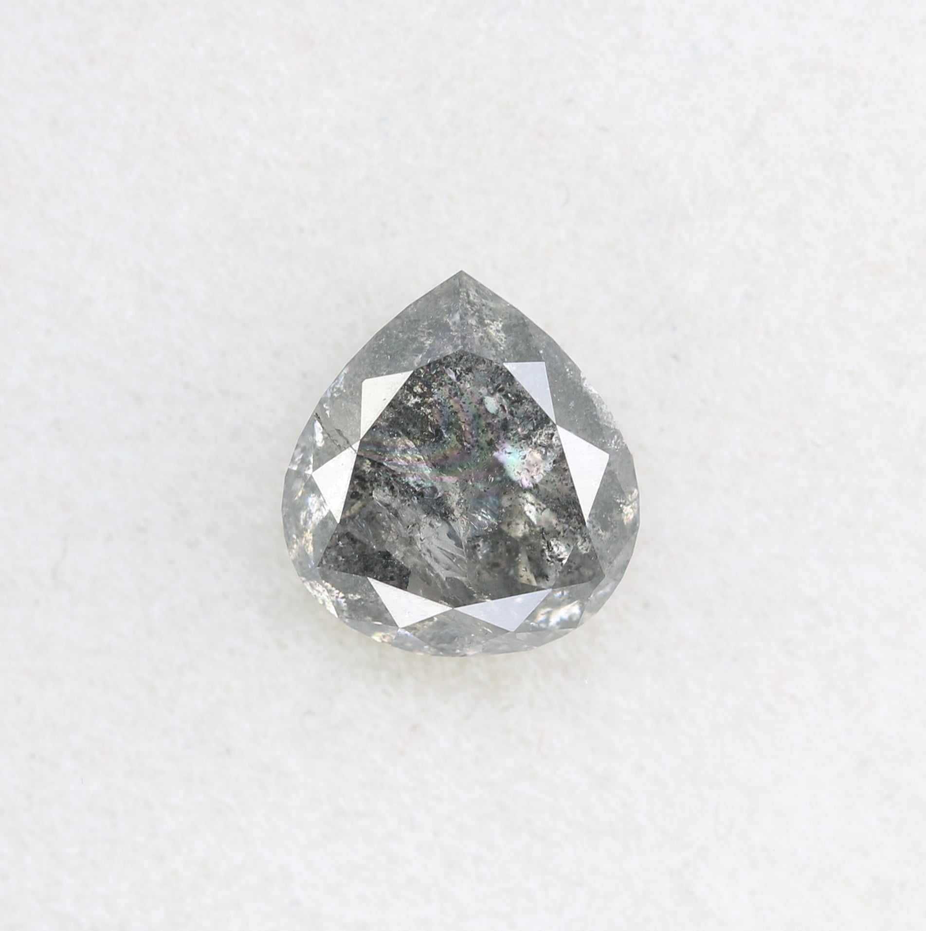 1.61 CT 7.60 MM Pear Shape Salt And Pepper Diamond - JayKrishna Diamond