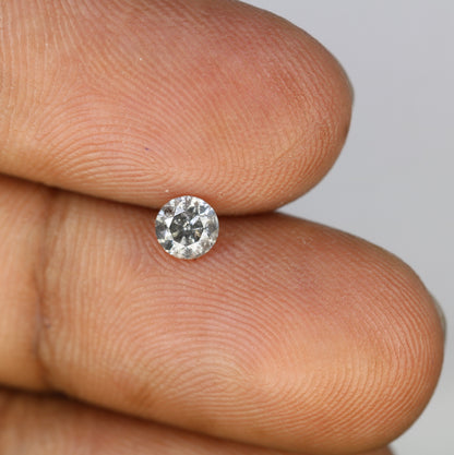 0.41 CT 4.50 x 3.00 MM Round Salt And Pepper Loose Brilliant Cut Diamond For Engagement Ring - JayKrishna Diamond