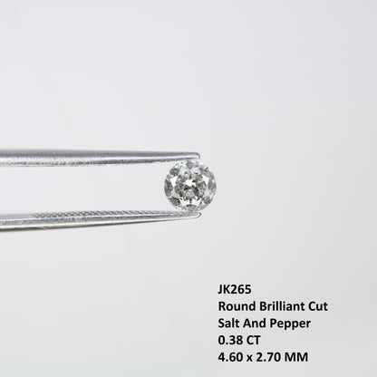 Unique 0.38 CT Salt & Pepper Round Brilliant Cut Diamond | Perfect for Engagement Rings | 4.60 MM - JayKrishna Diamond