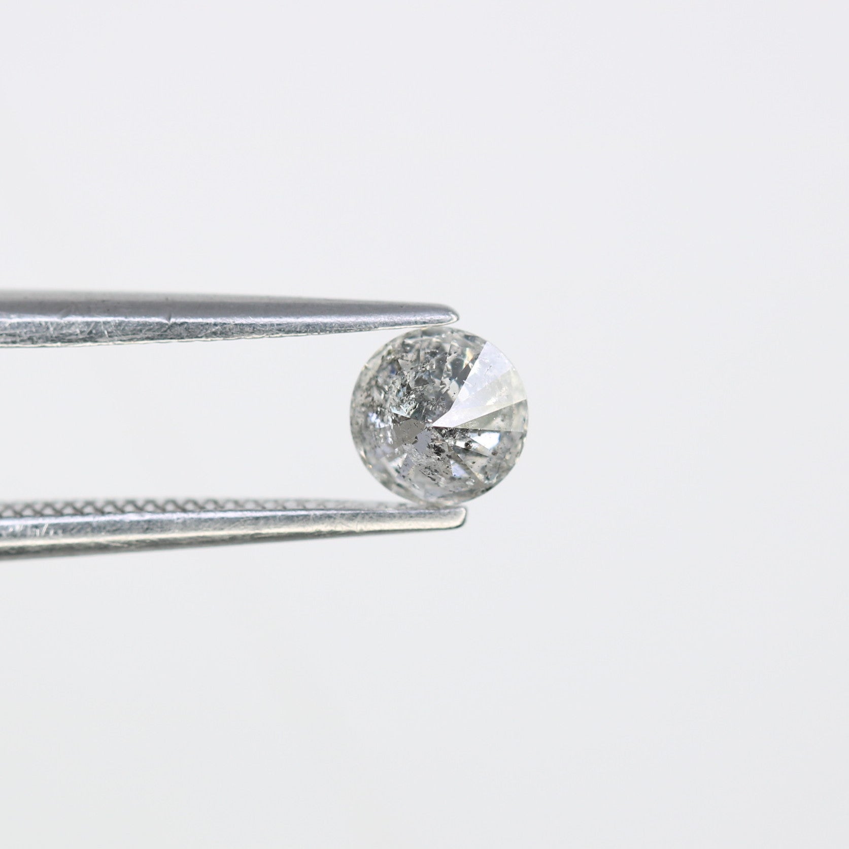 Unique 0.38 CT Salt & Pepper Round Brilliant Cut Diamond | Perfect for Engagement Rings | 4.60 MM - JayKrishna Diamond