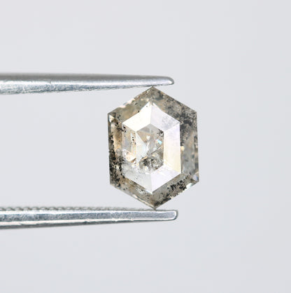 0.95 CT 7.30 MM Elongated Hexagon Shape Salt And Pepper Diamond - JayKrishna Diamond