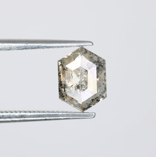 0.95 CT 7.30 MM Elongated Hexagon Shape Salt And Pepper Diamond - JayKrishna Diamond