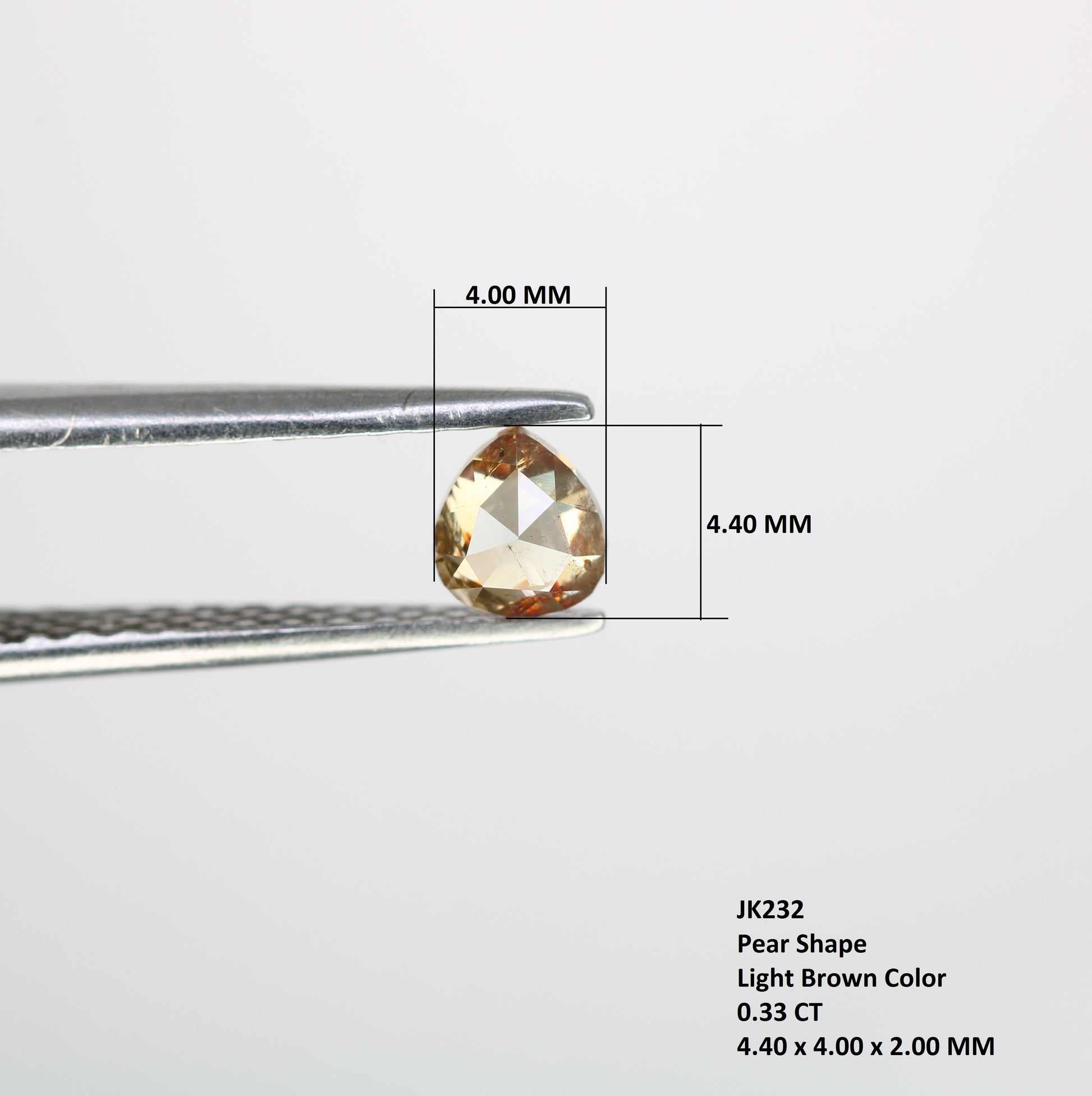 0.33 Carat 4.4 MM Pear Cut Natural Loose Fancy Brown Diamond – Ideal for Engagement Rings | Stunning Fancy Brown Pear Shape Diamond - JayKrishna Diamond