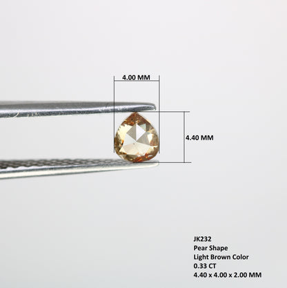 0.33 Carat 4.4 MM Pear Cut Natural Loose Fancy Brown Diamond – Ideal for Engagement Rings | Stunning Fancy Brown Pear Shape Diamond - JayKrishna Diamond
