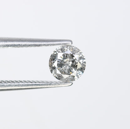 Unique 0.42 CT Salt & Pepper Round Brilliant Cut Diamond | Perfect for Engagement Rings | 4.80 x 2.90 MM - JayKrishna Diamond