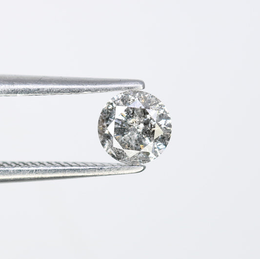 Unique 0.42 CT Salt & Pepper Round Brilliant Cut Diamond | Perfect for Engagement Rings | 4.80 x 2.90 MM - JayKrishna Diamond