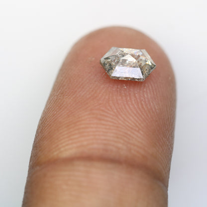 0.95 CT 7.30 MM Elongated Hexagon Shape Salt And Pepper Diamond - JayKrishna Diamond