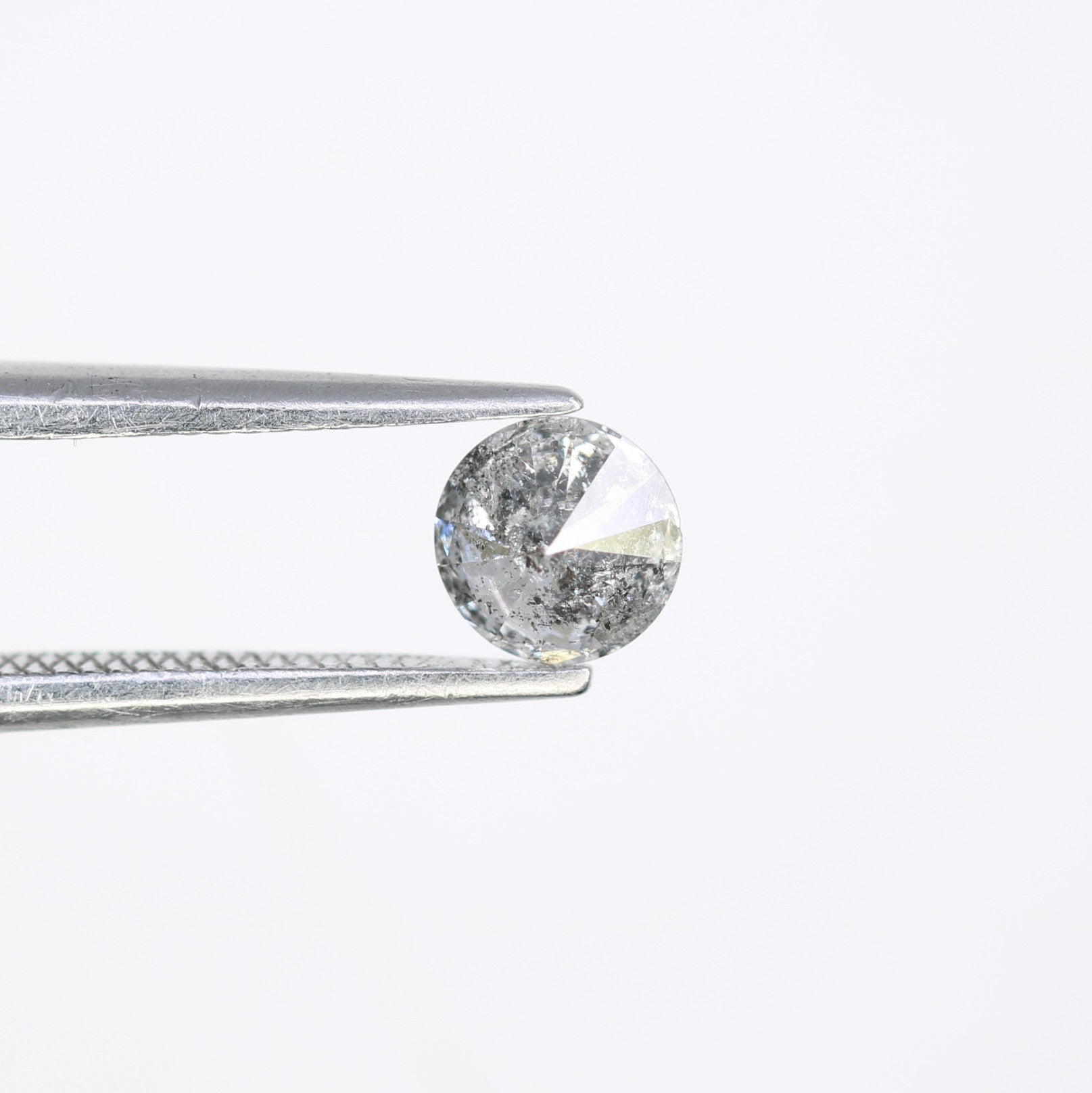 Unique 0.42 CT Salt & Pepper Round Brilliant Cut Diamond | Perfect for Engagement Rings | 4.80 x 2.90 MM - JayKrishna Diamond