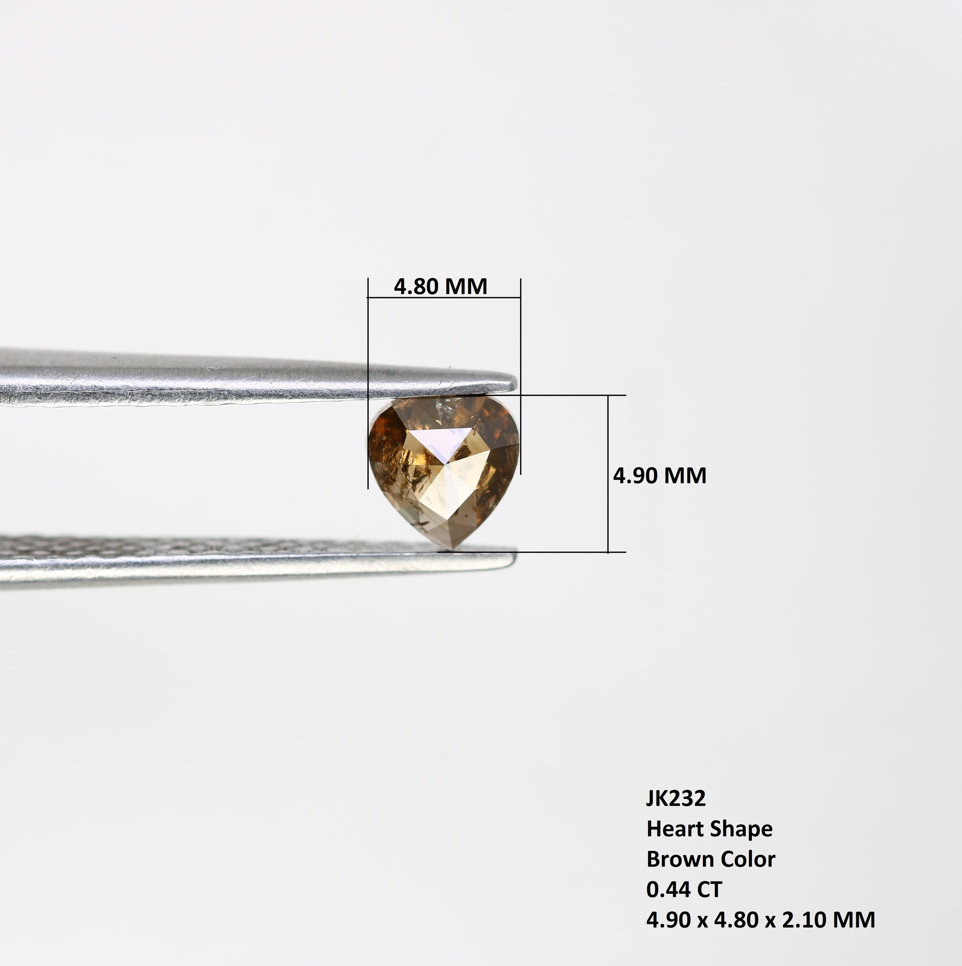 0.44 CT 4.9 MM Fancy Loose Brown Heart Shape Diamond for Wedding Ring and Custom Bridal Jewelry Design - JayKrishna Diamond