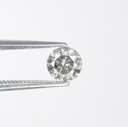 Unique 0.42 CT Salt & Pepper Round Brilliant Cut Diamond | Perfect for Engagement Rings | 4.60 x 3.00 MM - JayKrishna Diamond