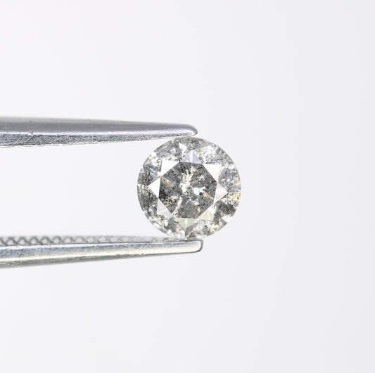 Unique 0.42 CT Salt & Pepper Round Brilliant Cut Diamond | Perfect for Engagement Rings | 4.60 x 3.00 MM - JayKrishna Diamond