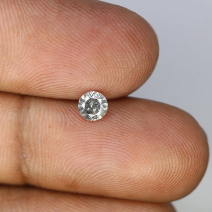 Unique 0.42 CT Salt & Pepper Round Brilliant Cut Diamond | Perfect for Engagement Rings | 4.60 x 3.00 MM - JayKrishna Diamond
