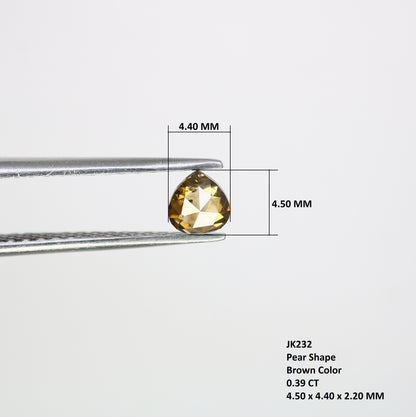 0.39 CT 4.5 MM Natural Brown Pear Shaped Loose Diamond for Custom Galaxy Rings, Unique Engagement Jewelry & Earthy Fine Jewelry - JayKrishna Diamond
