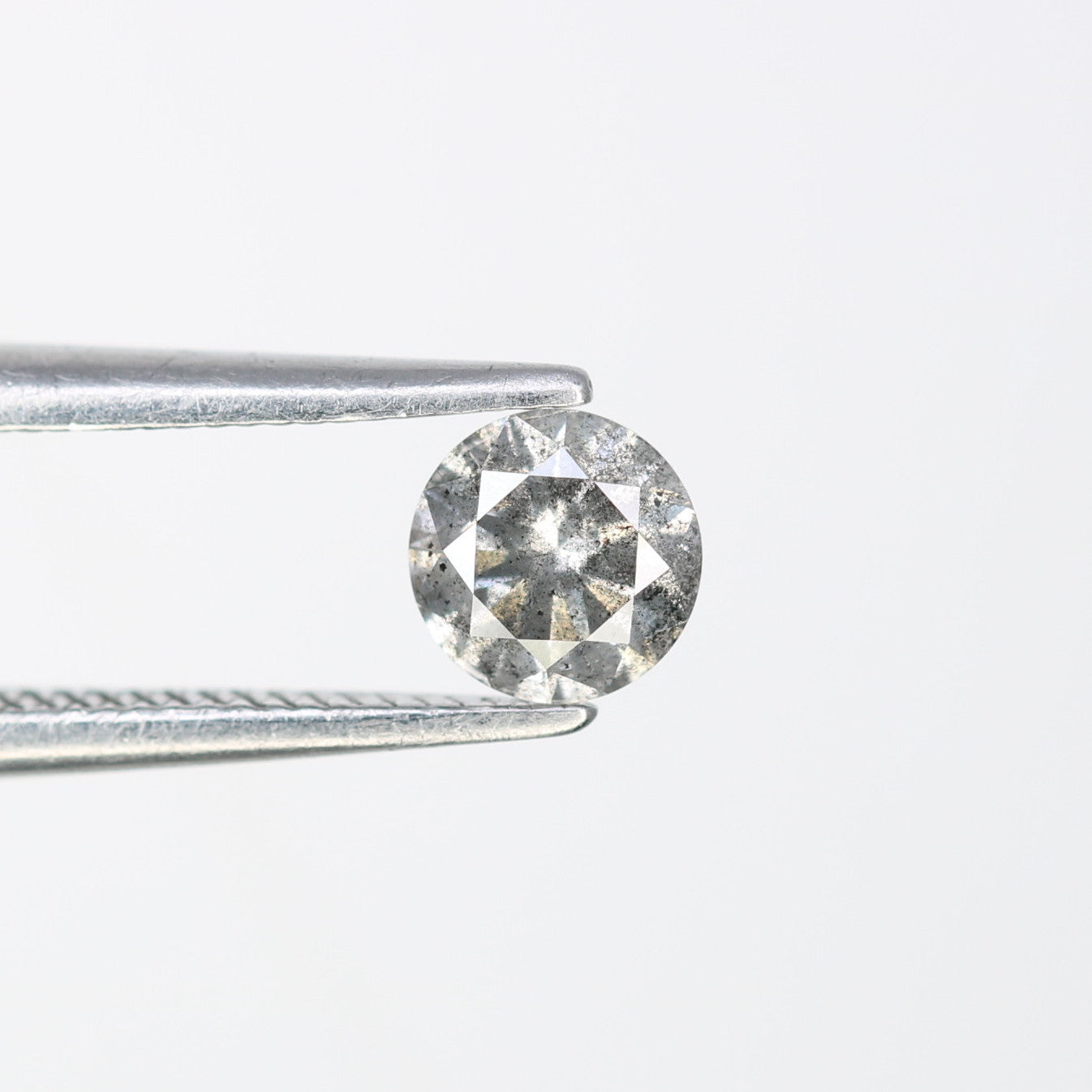 Unique 0.42 CT Salt & Pepper Round Brilliant Cut Diamond | Perfect for Engagement Rings | 4.60 x 2.90 MM - JayKrishna Diamond