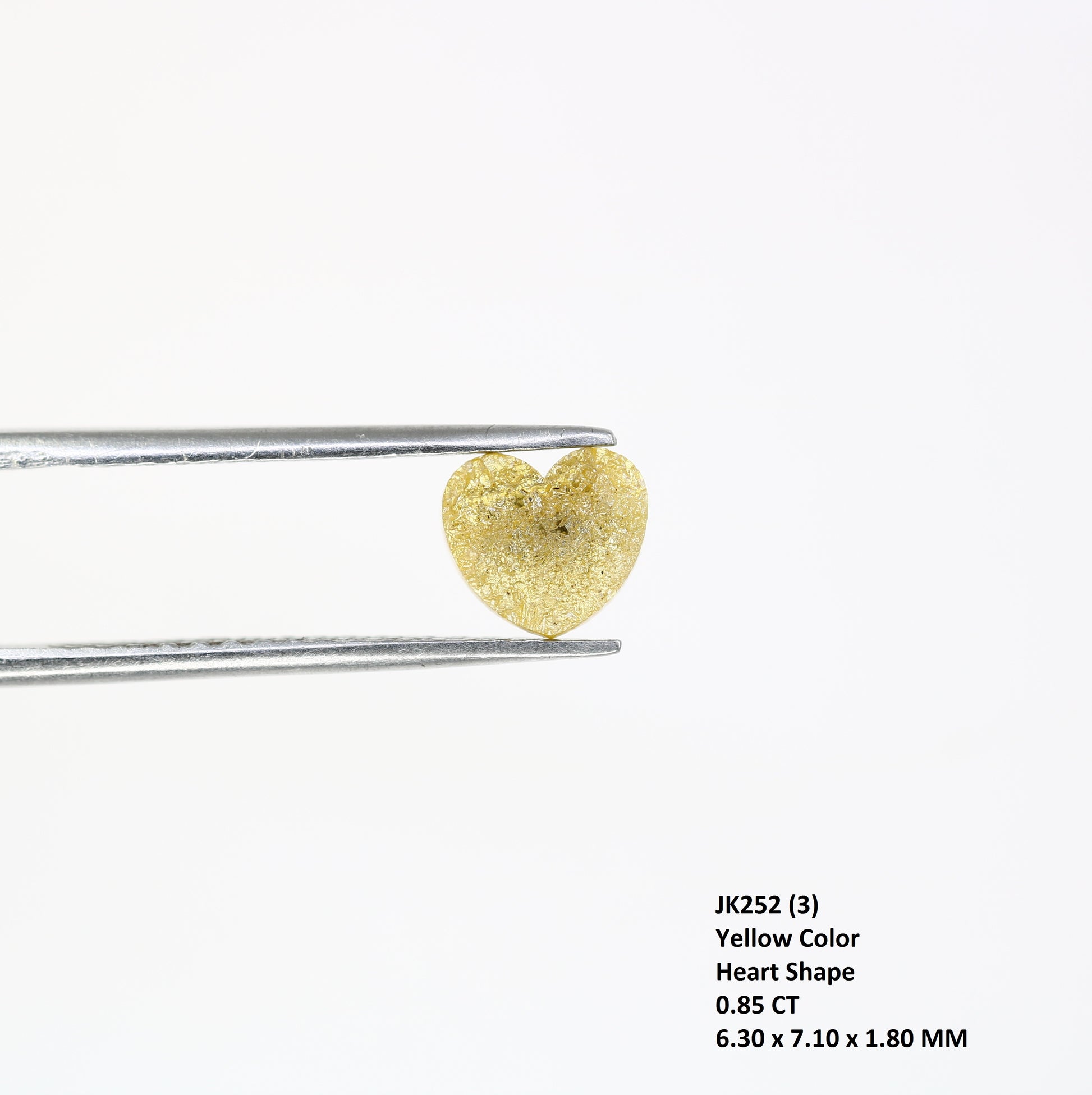 0.85 Carat Yellow Color Heart Shape Loose Raw Rough Diamond For Wedding Ring - JayKrishna Diamond