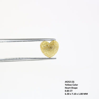 0.85 Carat Yellow Color Heart Shape Loose Raw Rough Diamond For Wedding Ring - JayKrishna Diamond