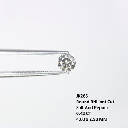 Unique 0.42 CT Salt & Pepper Round Brilliant Cut Diamond | Perfect for Engagement Rings | 4.60 x 2.90 MM - JayKrishna Diamond