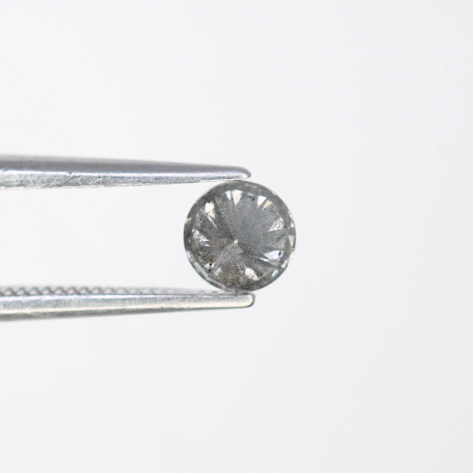 Unique 0.42 CT Salt & Pepper Round Brilliant Cut Diamond | Perfect for Engagement Rings | 4.60 x 2.90 MM - JayKrishna Diamond