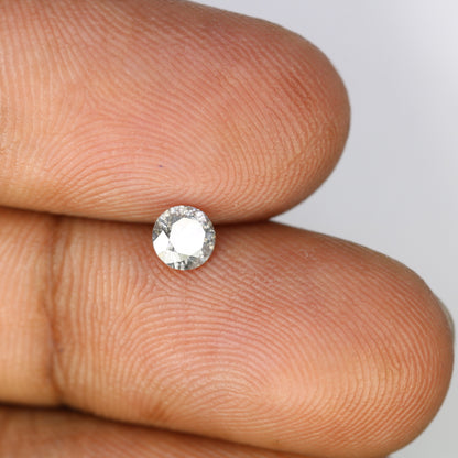 Unique 0.42 CT Salt & Pepper Round Brilliant Cut Diamond | Perfect for Engagement Rings | 4.60 x 2.90 MM - JayKrishna Diamond