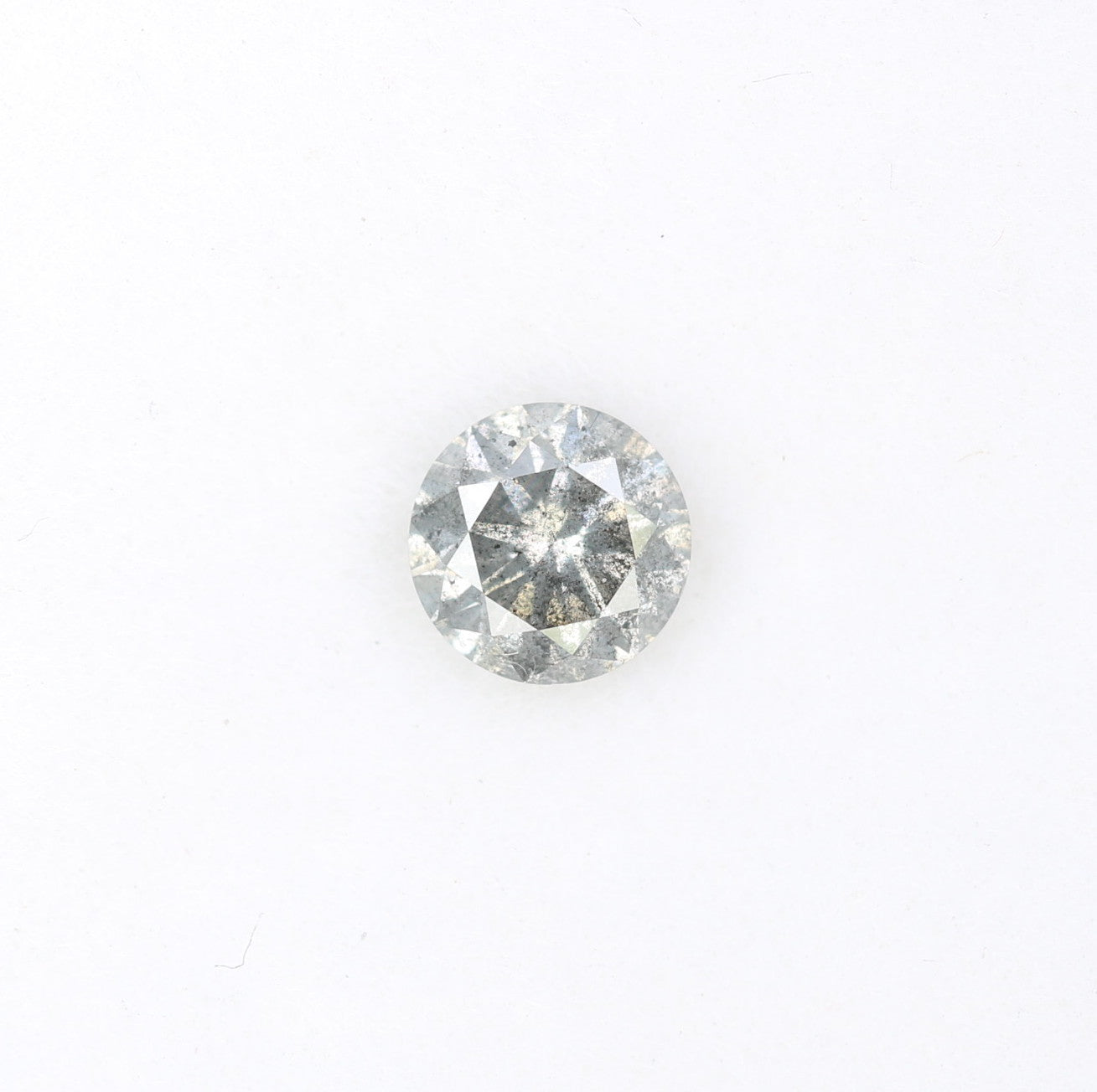 Unique 0.42 CT Salt & Pepper Round Brilliant Cut Diamond | Perfect for Engagement Rings | 4.60 x 2.90 MM - JayKrishna Diamond