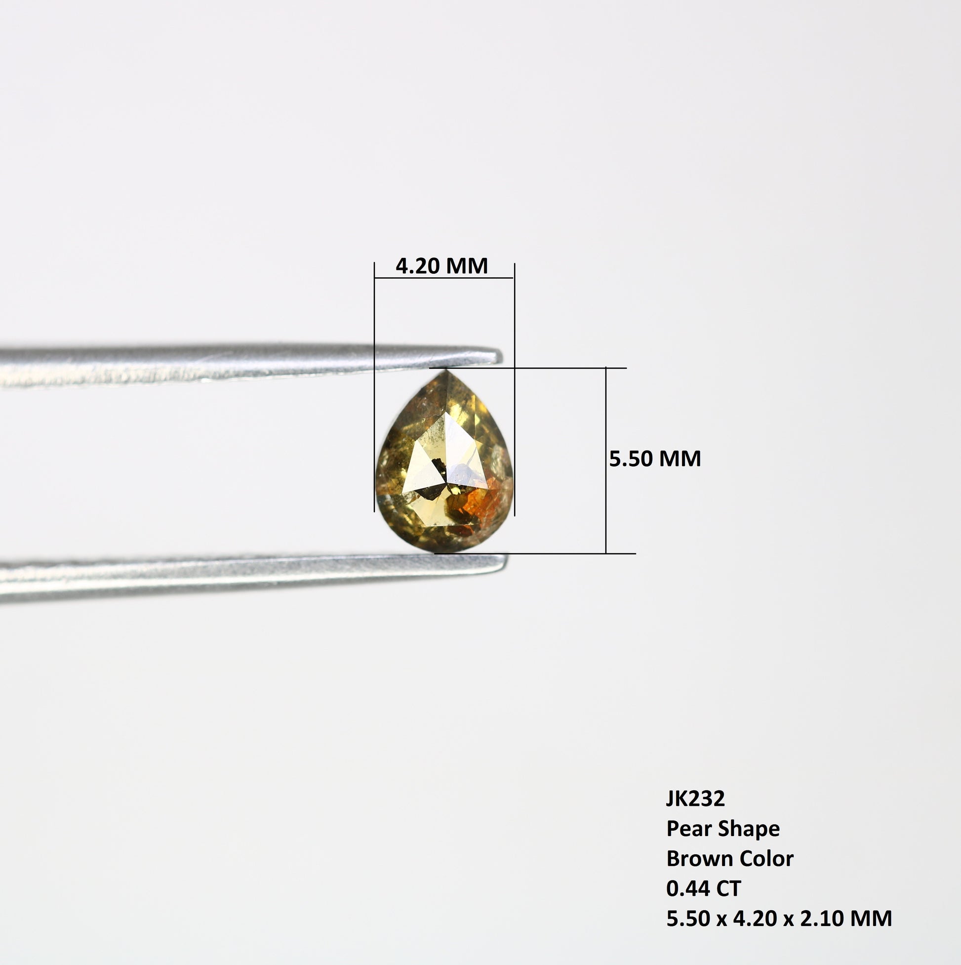 0.44 CT Fancy Brown Color Loose Pear Shaped Diamond for Engagement Ring and Custom Artisan Jewelry Design - JayKrishna Diamond