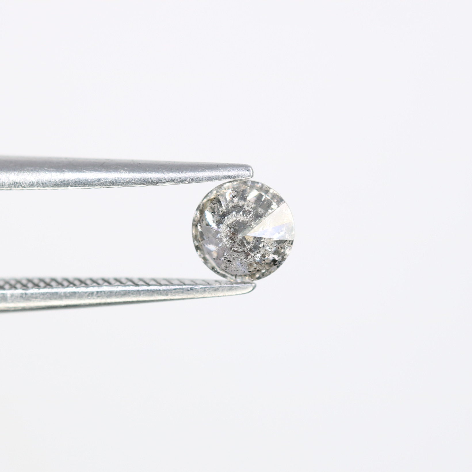0.41 CT Round Brilliant Cut Salt And Pepper 4.60 x 2.90 MM Natural Diamond For Engagement Ring - JayKrishna Diamond