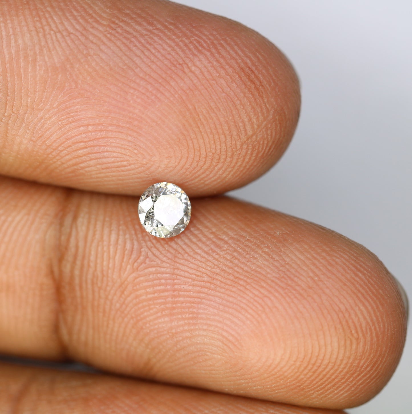 0.41 CT Round Brilliant Cut Salt And Pepper 4.60 x 2.90 MM Natural Diamond For Engagement Ring - JayKrishna Diamond