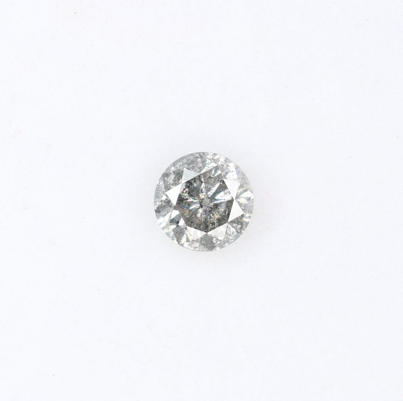 0.41 CT Round Brilliant Cut Salt And Pepper 4.60 x 2.90 MM Natural Diamond For Engagement Ring - JayKrishna Diamond
