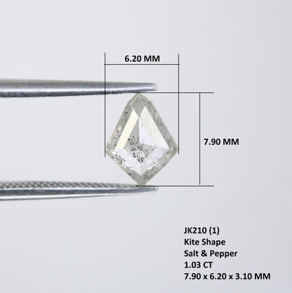 1.03 CT 7.90 MM Kite Shape Salt And Pepper Diamond For Wedding Ring - JayKrishna Diamond