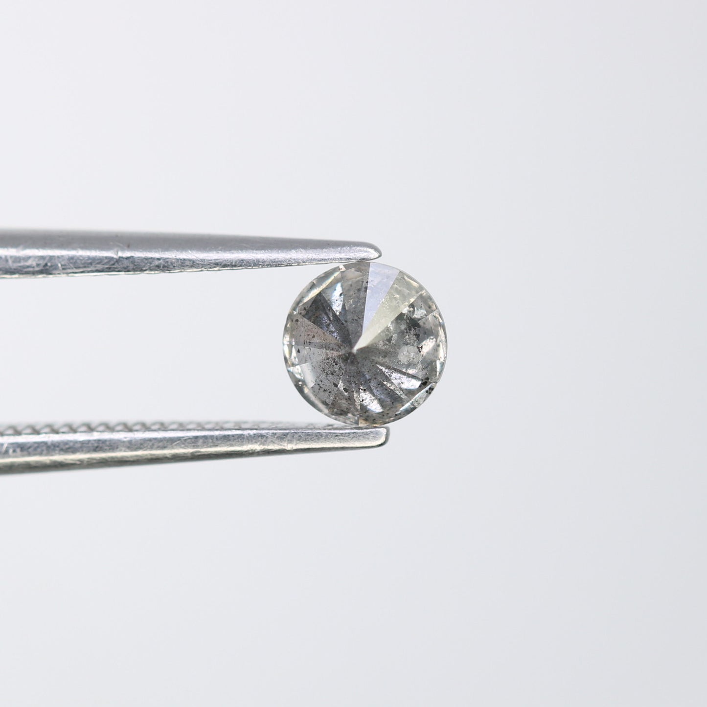 Unique 0.40 CT Salt & Pepper Round Brilliant Cut Diamond | Perfect for Engagement Rings | 4.60 x 2.90 MM - JayKrishna Diamond