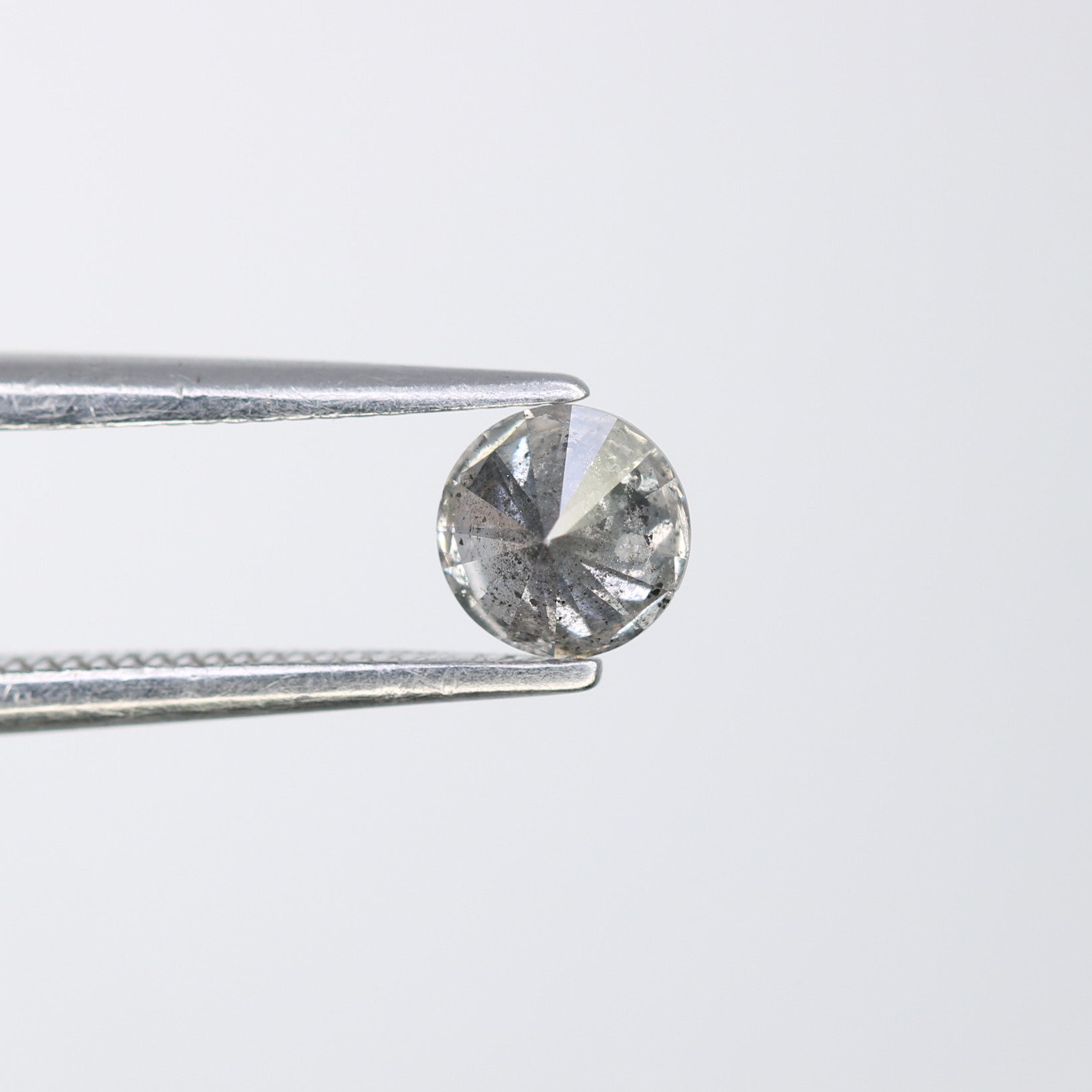 Unique 0.40 CT Salt & Pepper Round Brilliant Cut Diamond | Perfect for Engagement Rings | 4.60 x 2.90 MM - JayKrishna Diamond