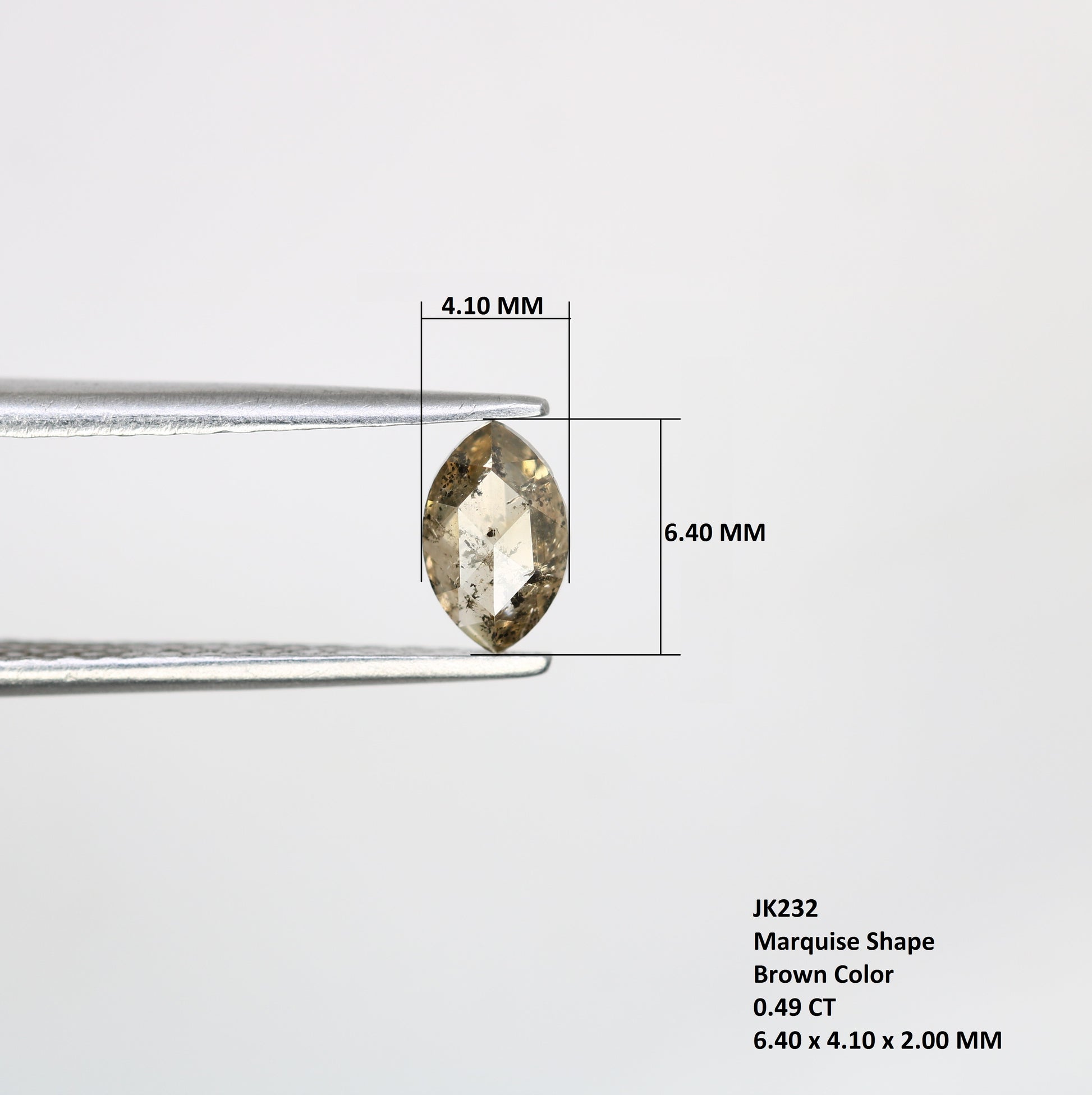 0.49 Ct 6.4 MM Brown Color Loose Marquise Shape Diamond For Galaxy Ring - JayKrishna Diamond