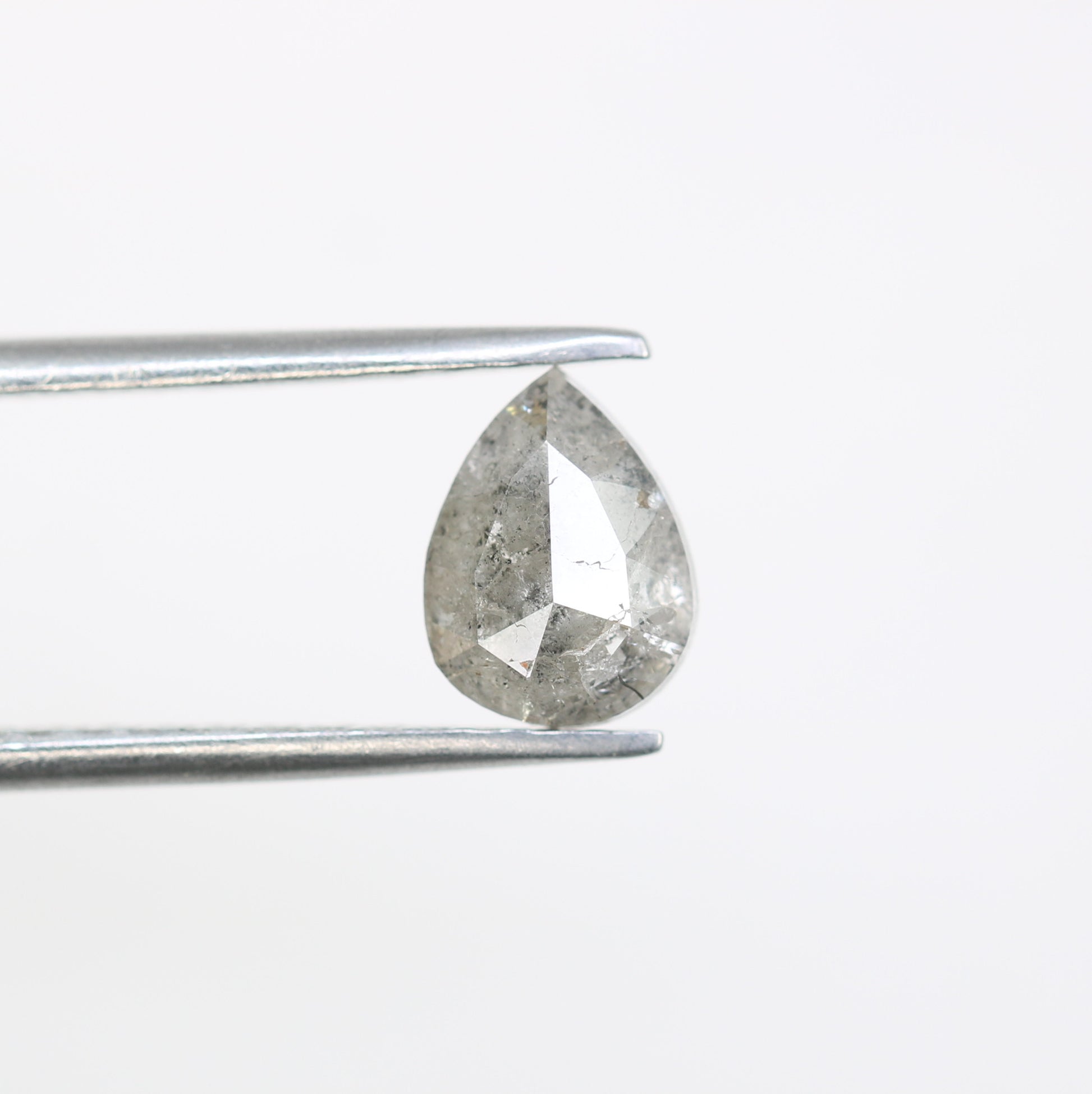 1.10 CT Pear Shape Salt And Pepper Natural Diamond For Engagement Ring - JayKrishna Diamond