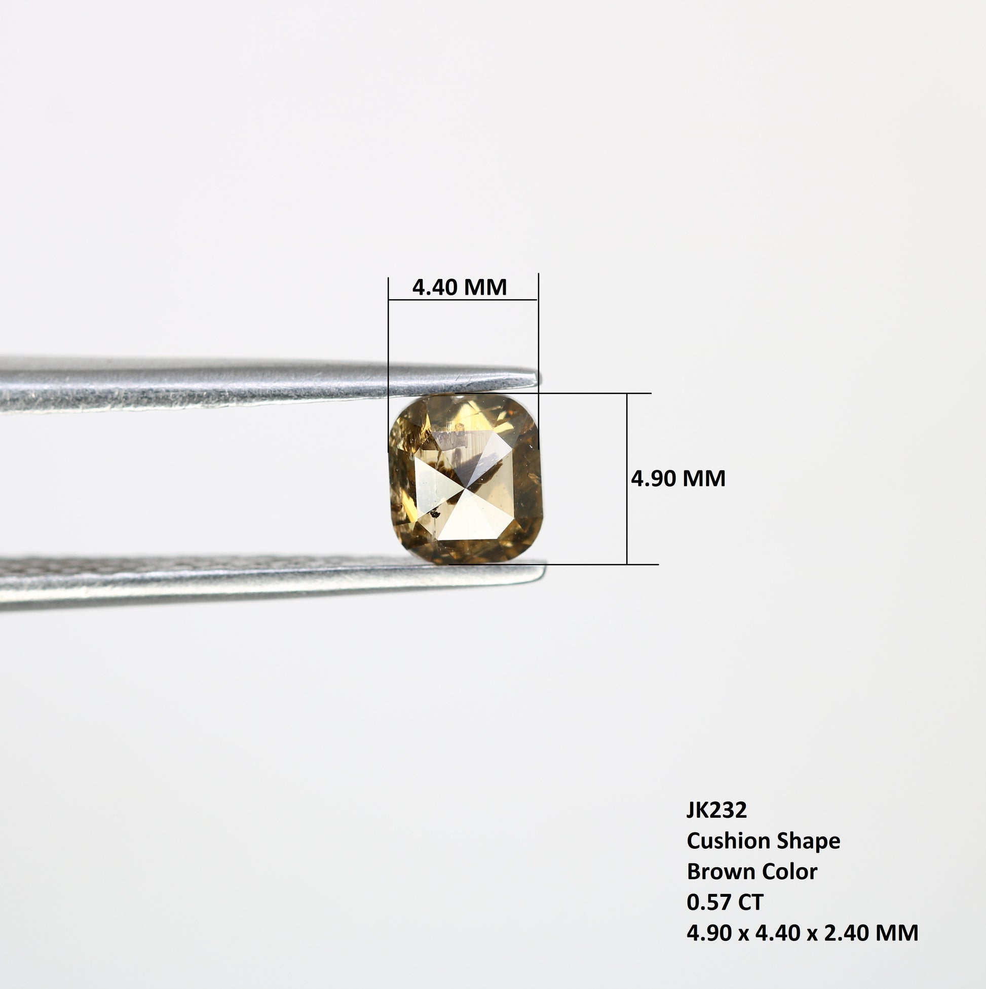 0.57 Ct Loose Cushion Cut Brown Diamond – Earthy Gem for Unique Engagement Ring Designs - JayKrishna Diamond