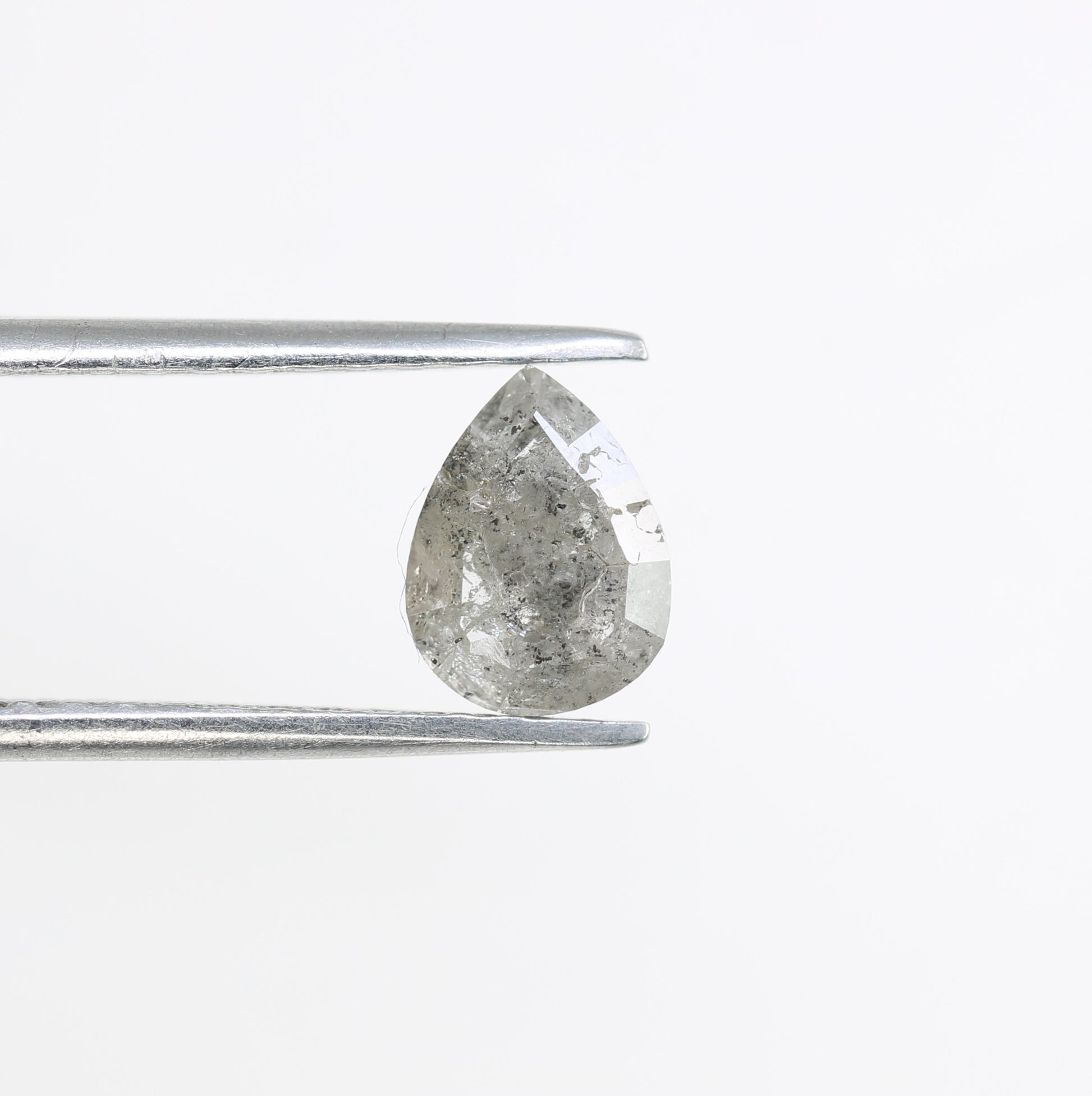 1.10 CT Pear Shape Salt And Pepper Natural Diamond For Engagement Ring - JayKrishna Diamond