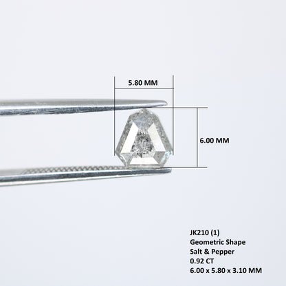0.92 CT 6.00 MM Geometric Shape Salt And Pepper Diamond For Wedding Ring - JayKrishna Diamond